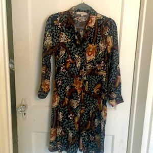 Loft multi color long sleeve dress . Size 4 P